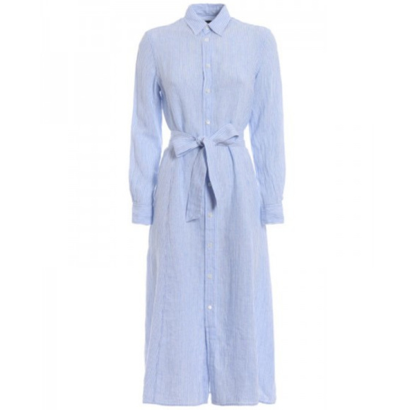 polo ralph lauren striped linen shirtdress